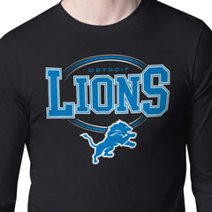 Detroit Lions Starter Team Track Graphic Long Sleeve T-Shirt - Black T-shirts