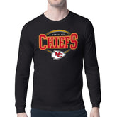 Kansas City Chiefs Starter Team Track Graphic Long Sleeve T-Shirt - Black T-shirts