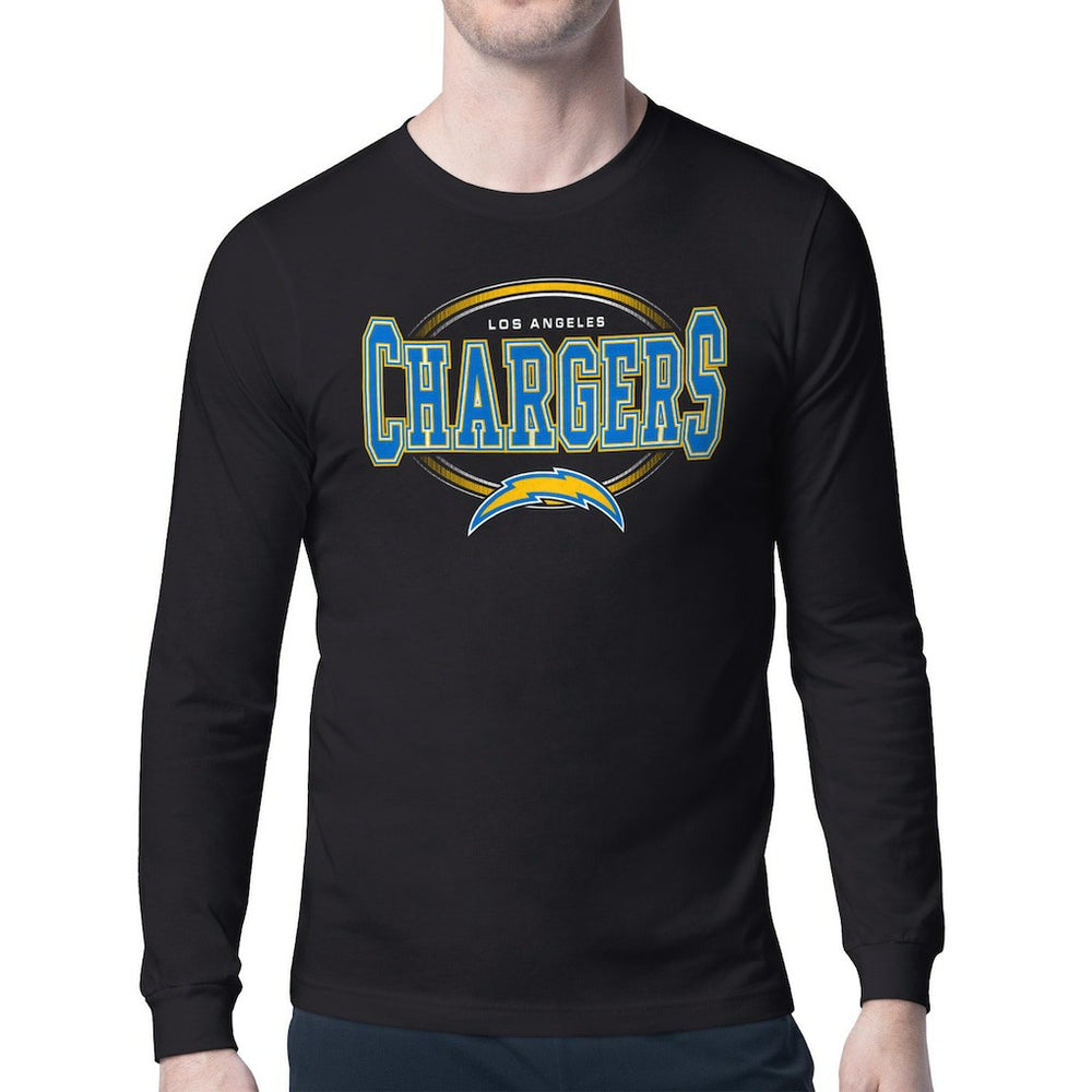 Los Angeles Chargers Starter Team Track Graphic Long Sleeve T-Shirt - Black T-shirts