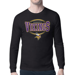 Minnesota Vikings Starter Team Track Graphic Long Sleeve T-Shirt - Black T-shirts