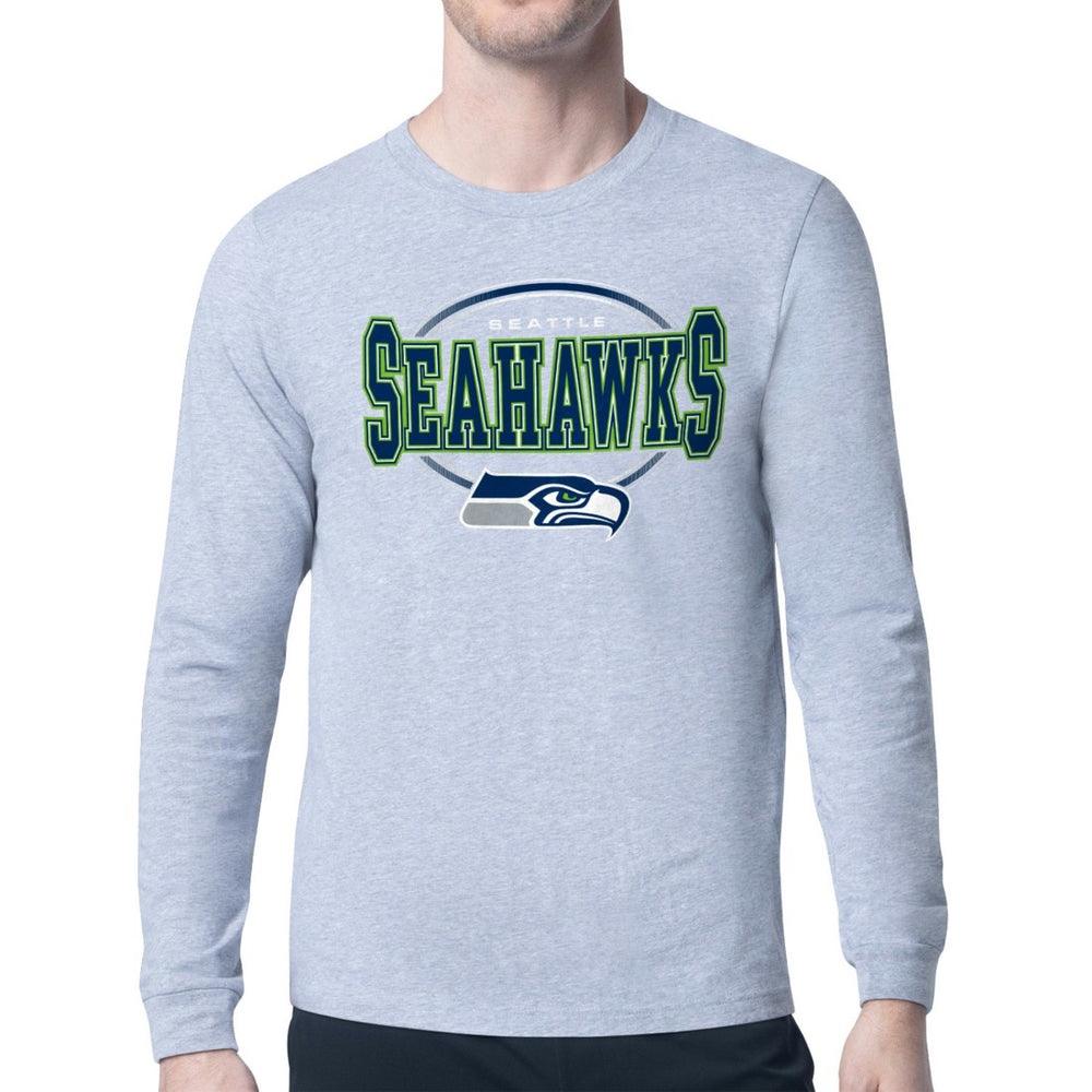Seattle Seahawks Starter Team Track Graphic Long Sleeve T-Shirt - Heather Gray T-shirts