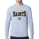 New Orleans Saints Starter Team Track Graphic Long Sleeve T-Shirt - Heather Gray T-shirts