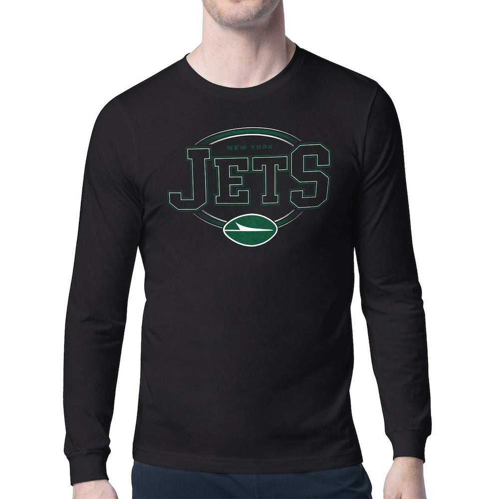New York Jets Starter Team Track Graphic Long Sleeve T-Shirt - Black T-shirts
