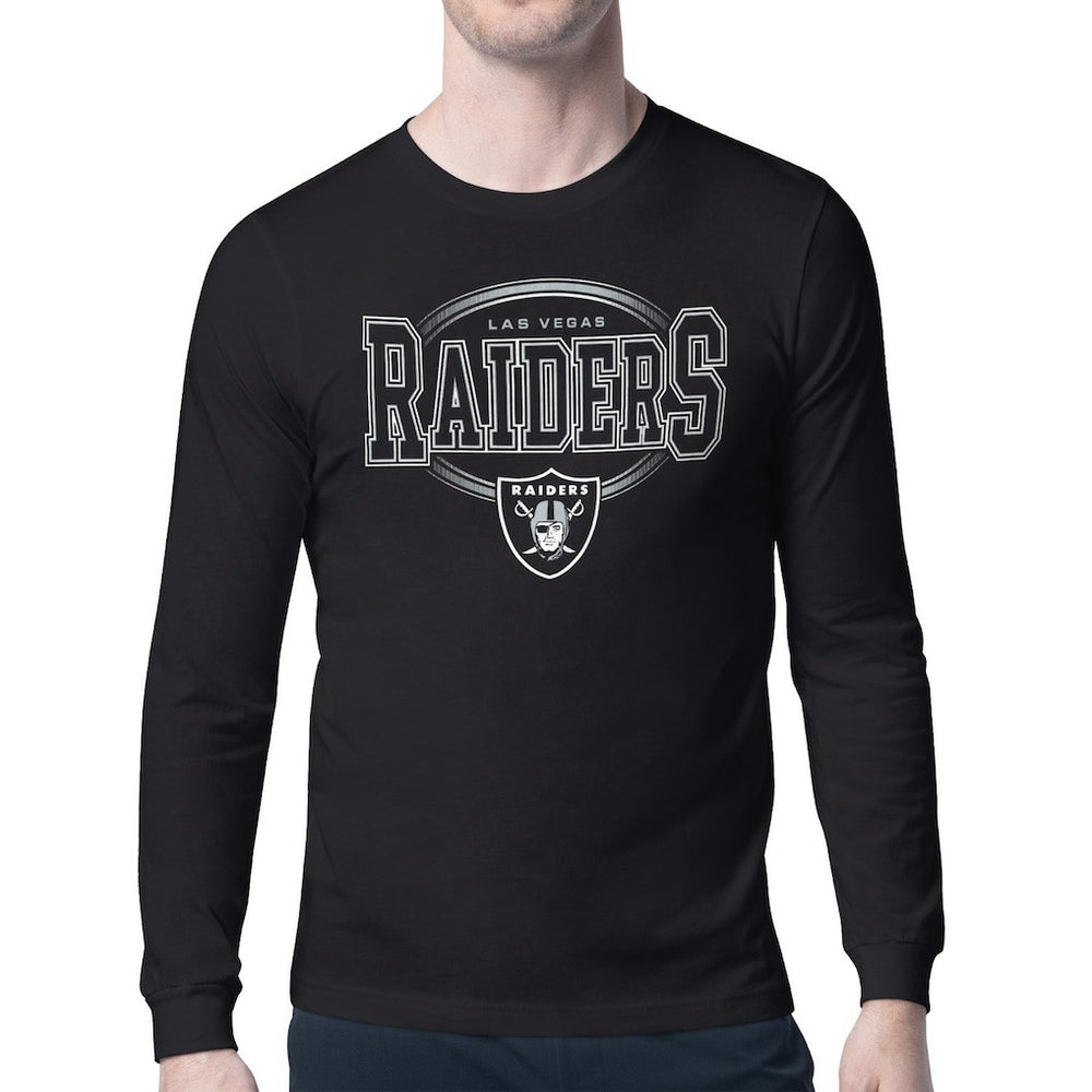 Las Vegas Raiders Starter Team Track Graphic Long Sleeve T-Shirt - Black T-shirts