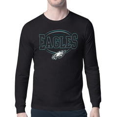 Philadelphia Eagles Starter Team Track Graphic Long Sleeve T-Shirt - Black T-shirts
