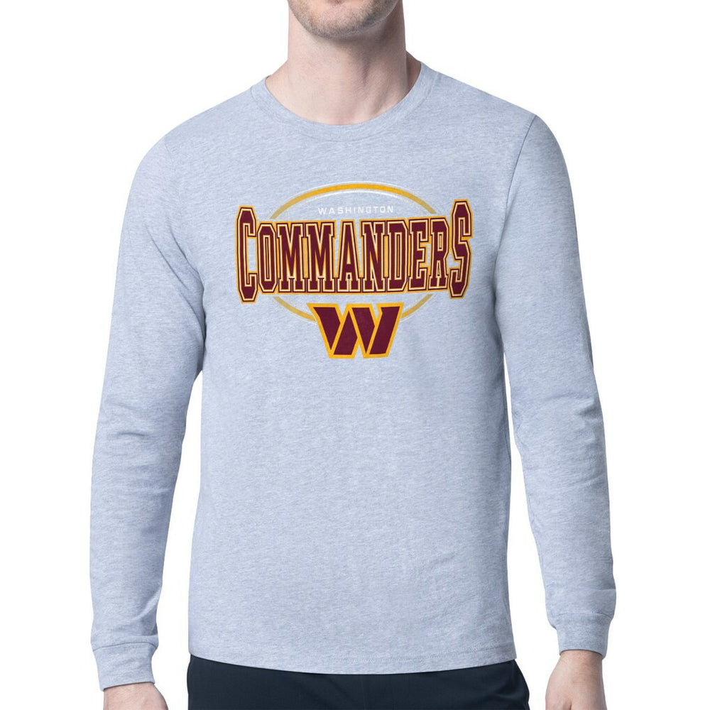 Washington Commanders Starter Team Track Graphic Long Sleeve T-Shirt - Heather Gray T-shirts