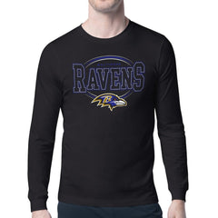 Baltimore Ravens Starter Team Track Graphic Long Sleeve T-Shirt - Black T-shirts