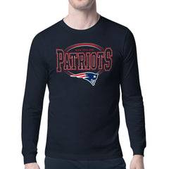 New England Patriots Starter Team Track Graphic Long Sleeve T-Shirt - Navy T-shirts