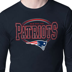 New England Patriots Starter Team Track Graphic Long Sleeve T-Shirt - Navy T-shirts