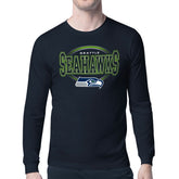 Seattle Seahawks Starter Team Track Graphic Long Sleeve T-Shirt - College Navy T-shirts