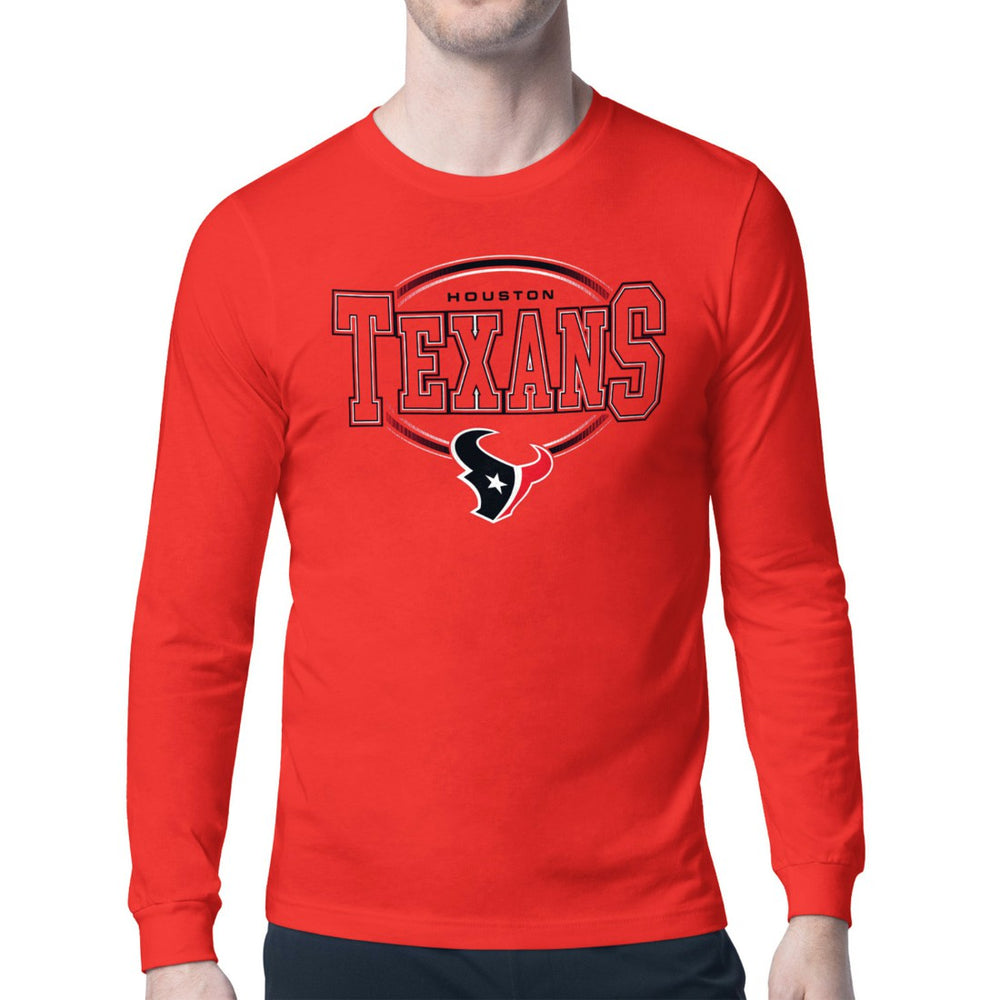 Houston Texans Starter Team Track Graphic Long Sleeve T-Shirt - Red T-shirts