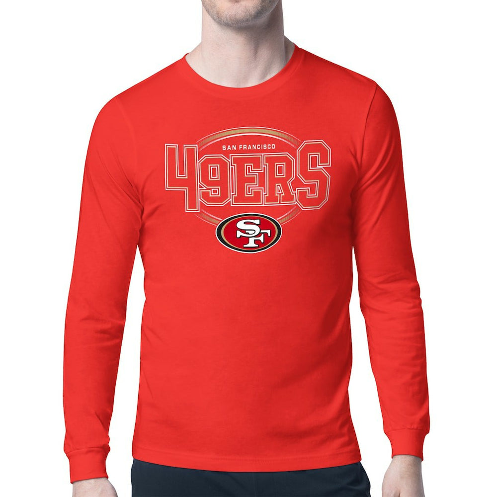 San Francisco 49ers Starter Team Track Graphic Long Sleeve T-Shirt - Scarlet T-shirts