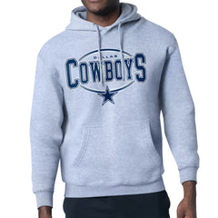 Dallas Cowboys Starter Team Track Graphic Pullover Hoodie - Heather Gray Hoodies