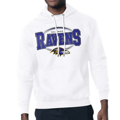 Baltimore Ravens Starter Team Track Graphic Pullover Hoodie - White Hoodies