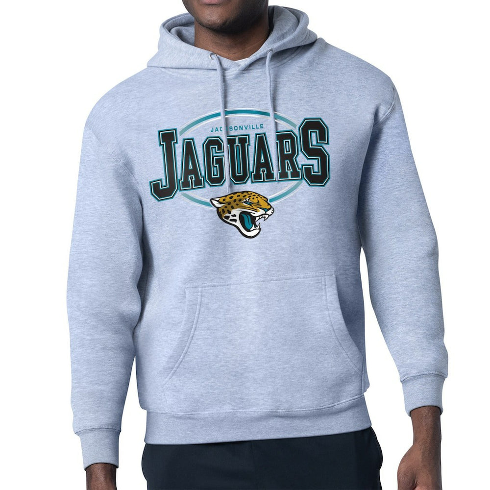 Jacksonville Jaguars Starter Team Track Graphic Pullover Hoodie - Heather Gray Hoodies