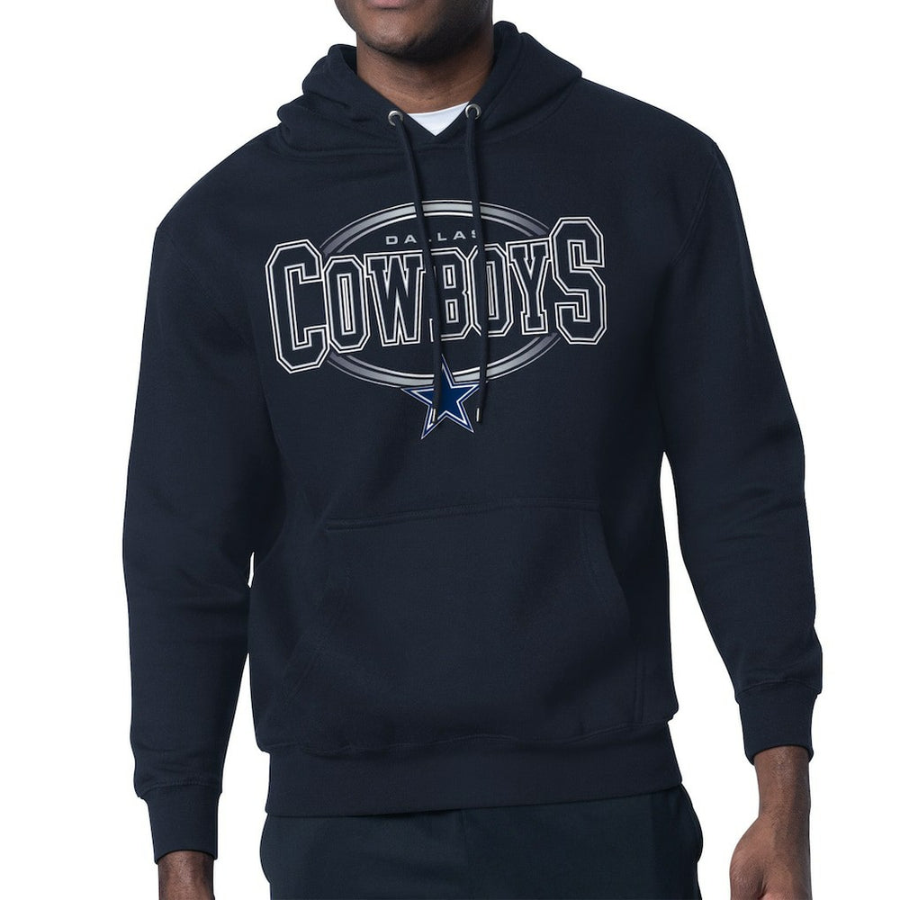 Dallas Cowboys Starter Team Track Graphic Pullover Hoodie - Navy Hoodies