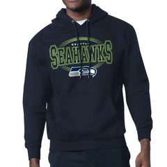 Seattle Seahawks Starter Team Track Graphic Pullover Hoodie - College Navy Hoodies