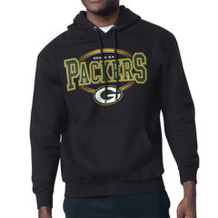Green Bay Packers Starter Team Track Graphic Pullover Hoodie - Black Hoodies