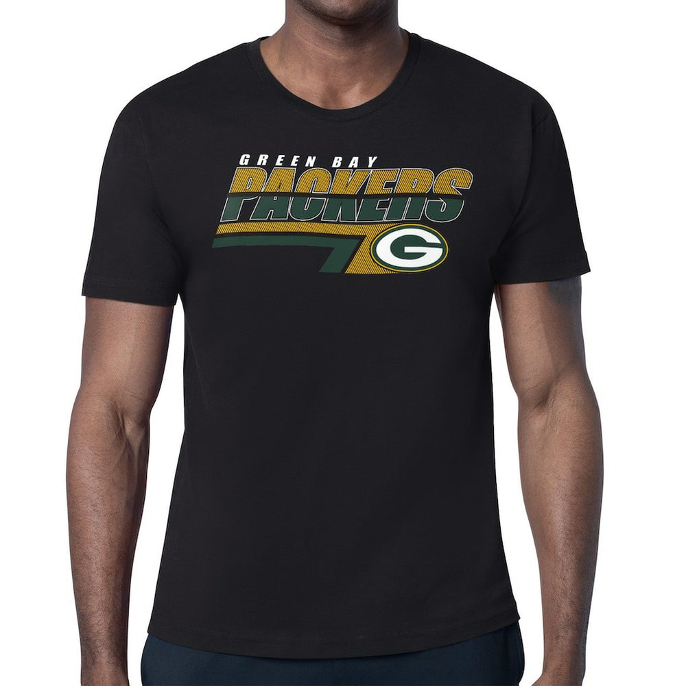 Green Bay Packers Starter Logo Push Graphic T-Shirt - Black T-shirts