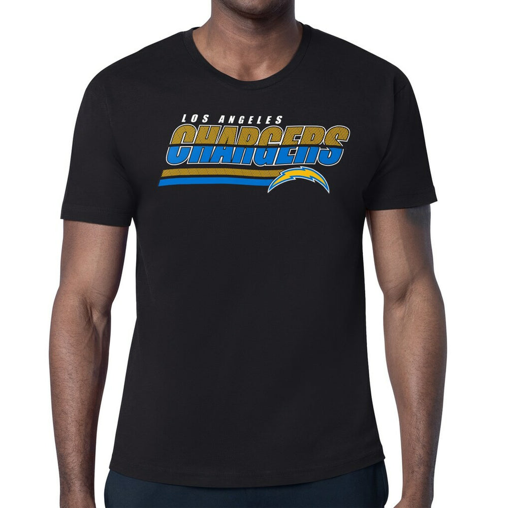 Los Angeles Chargers Starter Logo Push Graphic T-Shirt - Black T-shirts