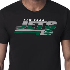 New York Jets Starter Logo Push Graphic T-Shirt - Black T-shirts