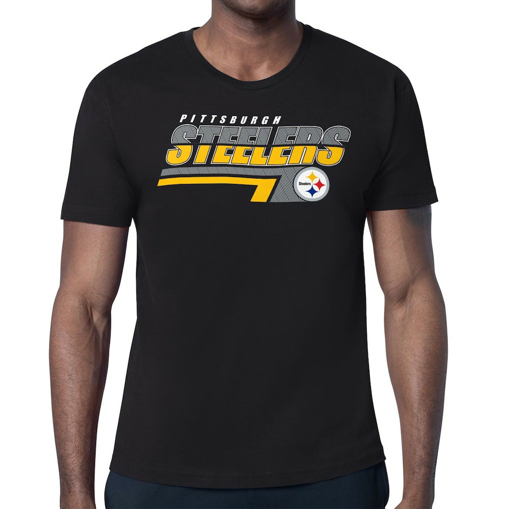Pittsburgh Steelers Starter Logo Push Graphic T-Shirt - Black T-shirts
