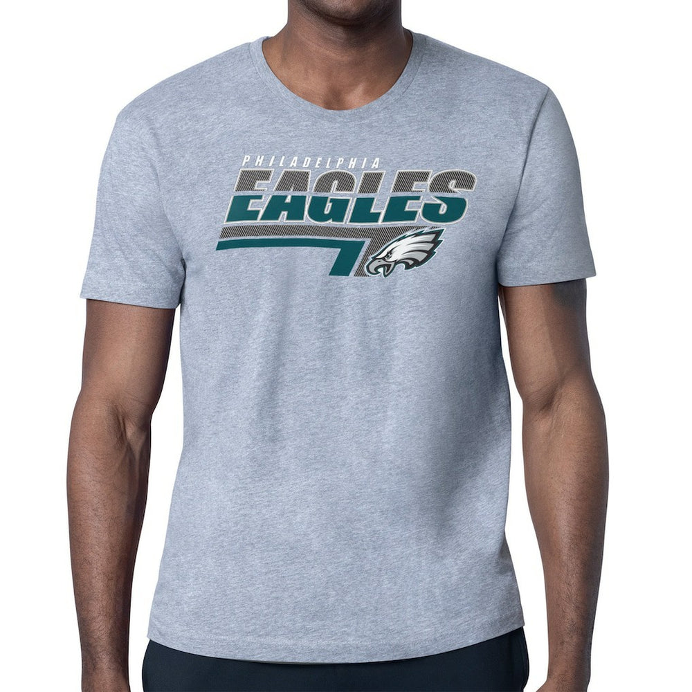 Philadelphia Eagles Starter Logo Push Graphic T-Shirt - Heather Gray T-shirts