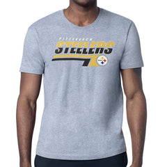 Pittsburgh Steelers Starter Logo Push Graphic T-Shirt - Heather Gray T-shirts