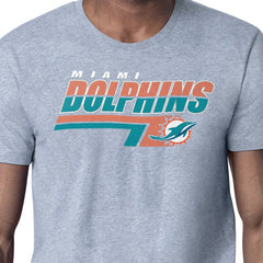 Miami Dolphins Starter Logo Push Graphic T-Shirt - Heather Gray T-shirts