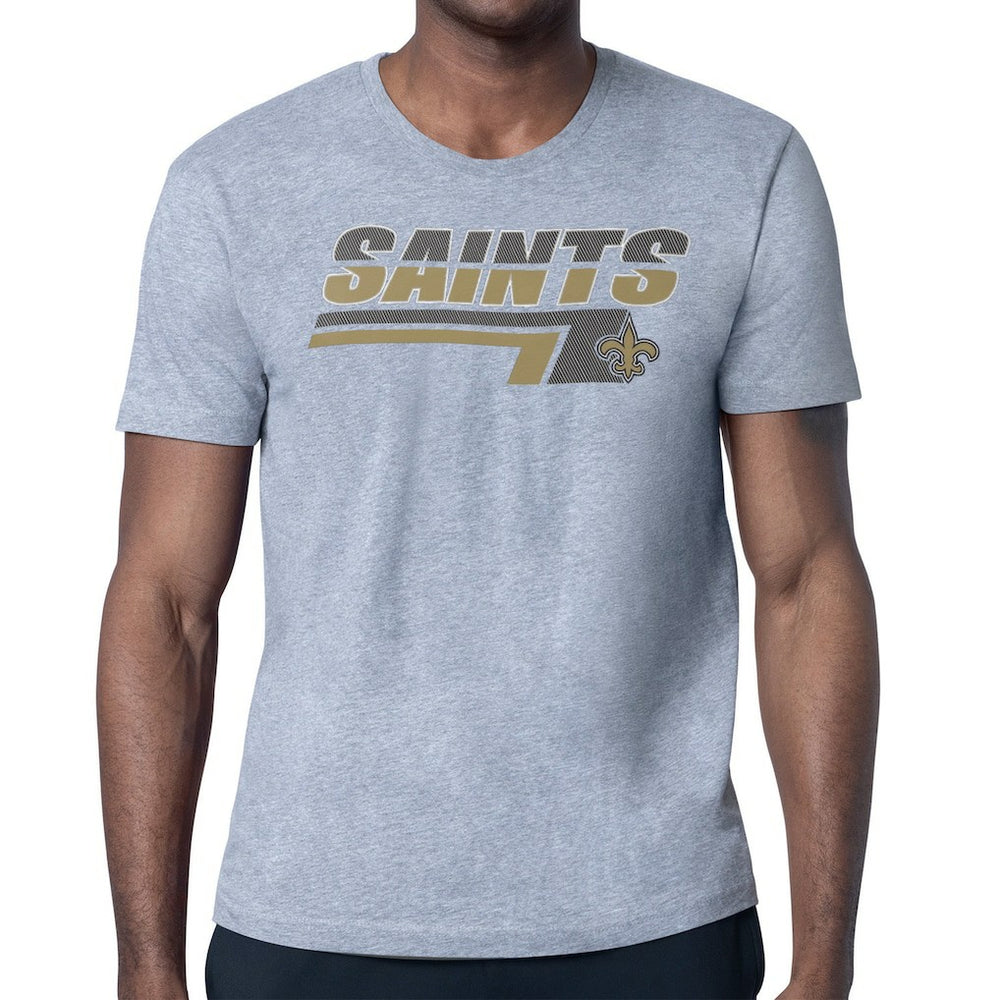 New Orleans Saints Starter Logo Push Graphic T-Shirt - Heather Gray T-shirts