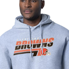 Cleveland Browns Starter Logo Push Graphic Hoodie - Heather Gray Hoodies