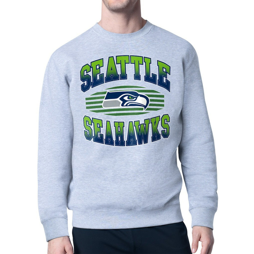 Seattle Seahawks Starter Team Grit Graphic Fleece Pullover Sweatshirt - Heather Gray Pullover