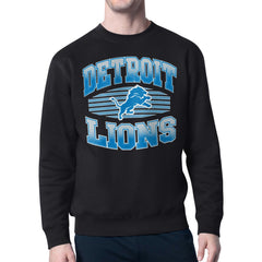 Detroit Lions Starter Team Grit Graphic Fleece Pullover Sweatshirt - Black Pullover