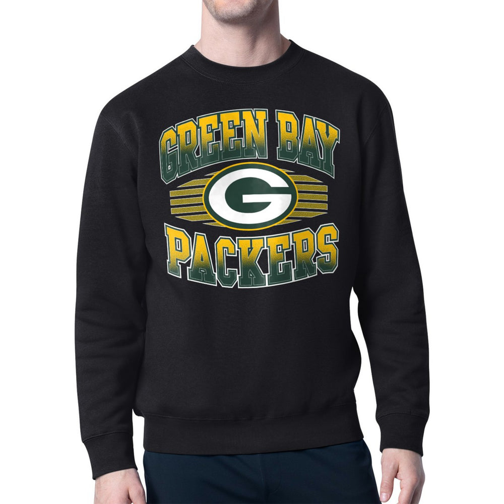 Green Bay Packers Starter Team Grit Graphic Fleece Pullover Sweatshirt - Black Pullover