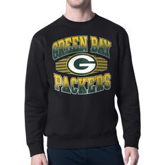 Green Bay Packers Starter Team Grit Graphic Fleece Pullover Sweatshirt - Black Pullover