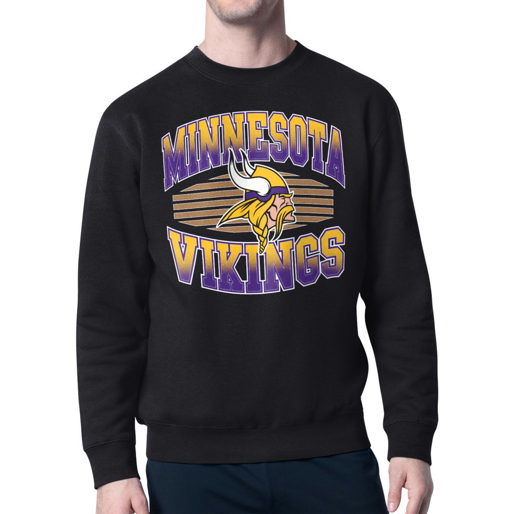 Minnesota Vikings Starter Team Grit Graphic Fleece Pullover Sweatshirt - Black Pullover