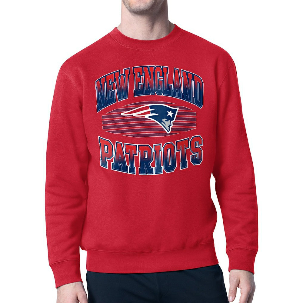 New England Patriots Starter Team Grit Graphic Fleece Pullover Sweatshirt - Red Pullover