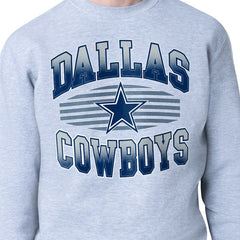 Dallas Cowboys Starter Team Grit Graphic Fleece Pullover Sweatshirt - Heather Gray Pullover