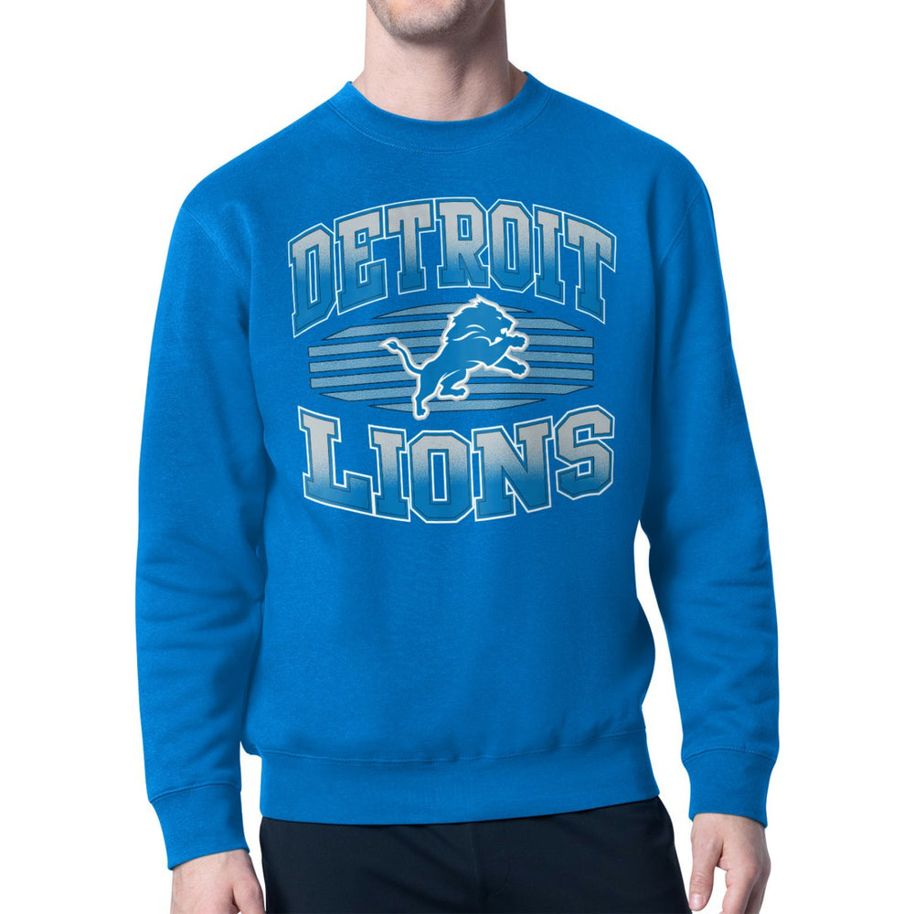 Detroit Lions Starter Team Grit Graphic Fleece Pullover Sweatshirt - Blue Pullover