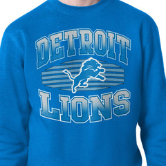 Detroit Lions Starter Team Grit Graphic Fleece Pullover Sweatshirt - Blue Pullover