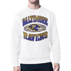 Baltimore Ravens Starter Team Grit Graphic Fleece Pullover Sweatshirt - White Pullover