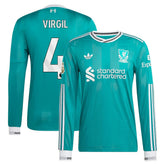 Virgil van Dijk Liverpool 2025/26 Third Long Sleeve Player Jersey Green - Adidas on sale