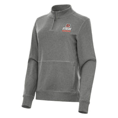 Cincinnati Bengals Antigua Women's Streak Crush Quarter-Zip Pullover - Heather Black Pullover