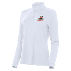 Cincinnati Bengals Antigua Women's Streak Intent Quarter-Zip Pullover - White Pullover