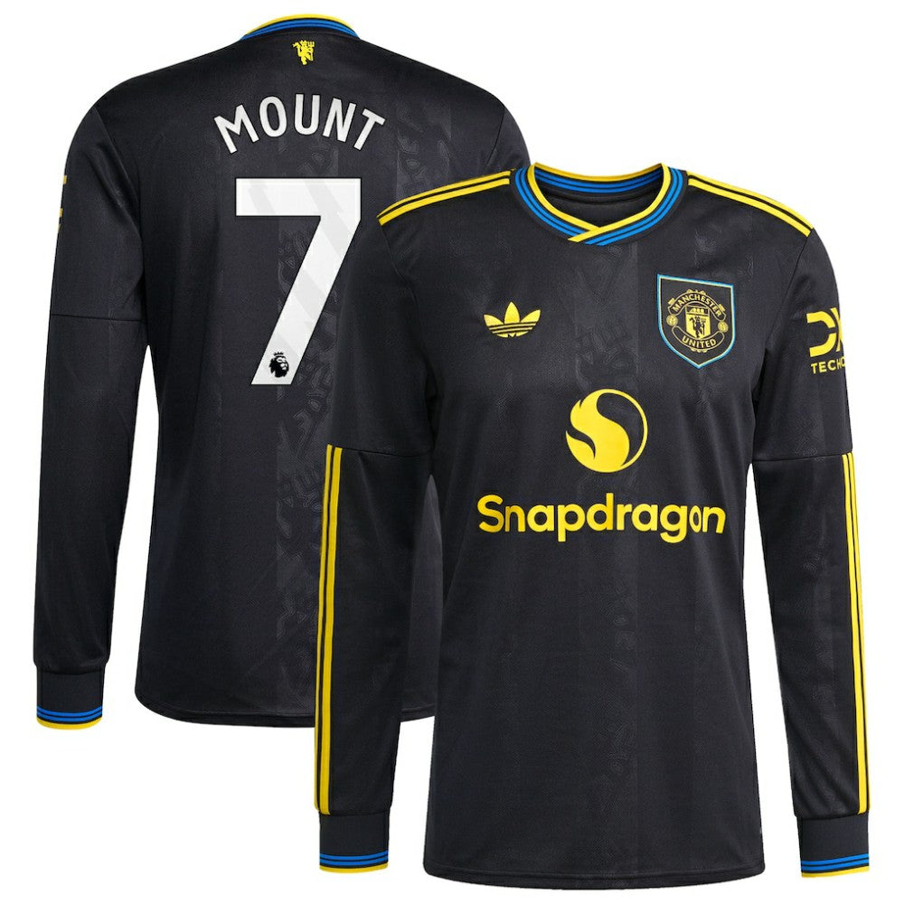 Mason Mount Manchester United 2025/26 Third Replica Long Sleeve Player Jersey Black - Adidas outlet