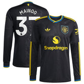 Kobbie Mainoo Manchester United 2025/26 Third Replica Long Sleeve Player Jersey Black - Adidas for sale