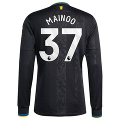 Kobbie Mainoo Manchester United 2025/26 Third Replica Long Sleeve Player Jersey Black - Adidas for sale