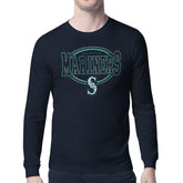 Seattle Mariners Starter Team Track Graphic Long Sleeve T-Shirt - Navy T-shirts