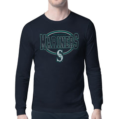 Seattle Mariners Starter Team Track Graphic Long Sleeve T-Shirt - Navy T-shirts
