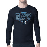 Tampa Bay Rays Starter Team Track Graphic Long Sleeve T-Shirt - Navy T-shirts